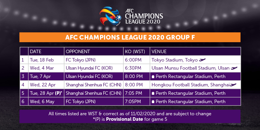 Updated AFC Champions League Fixture