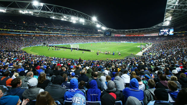 The crowd at ANZ Stadium for Chelsea v Sydney FC