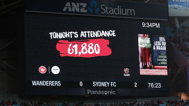 The official attendance of Saturday night's Sydney Derby at ANZ Stadium.